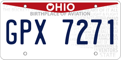 OH license plate GPX7271
