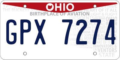 OH license plate GPX7274