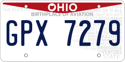OH license plate GPX7279