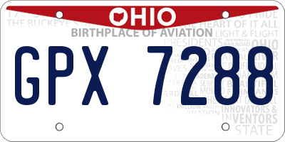 OH license plate GPX7288