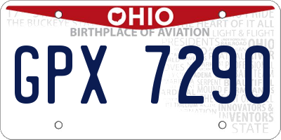 OH license plate GPX7290