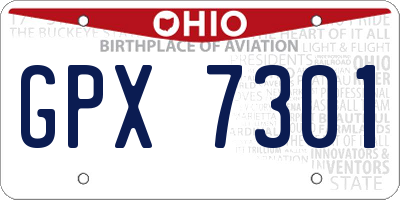 OH license plate GPX7301