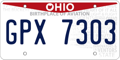 OH license plate GPX7303