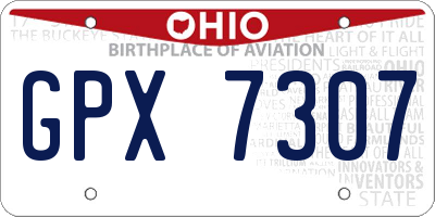 OH license plate GPX7307