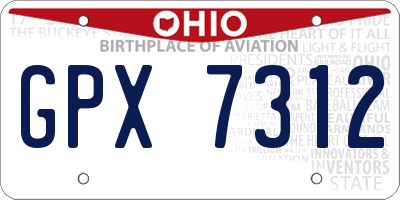 OH license plate GPX7312