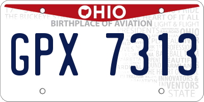 OH license plate GPX7313