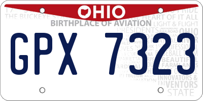 OH license plate GPX7323
