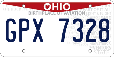 OH license plate GPX7328