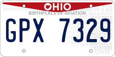 OH license plate GPX7329