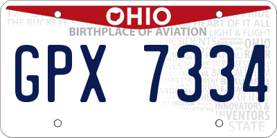 OH license plate GPX7334