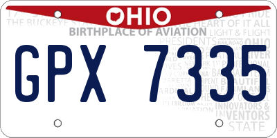 OH license plate GPX7335