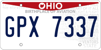 OH license plate GPX7337