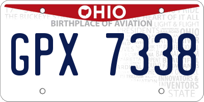 OH license plate GPX7338