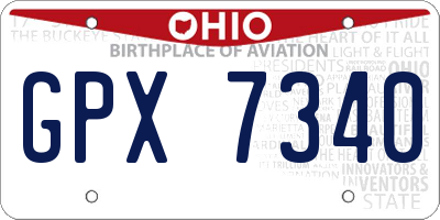 OH license plate GPX7340