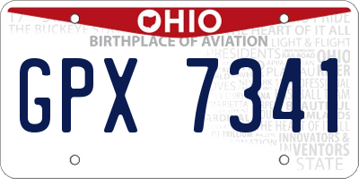 OH license plate GPX7341