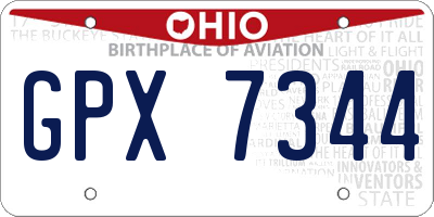OH license plate GPX7344