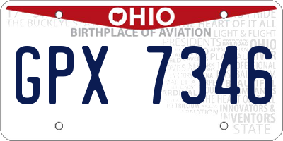OH license plate GPX7346