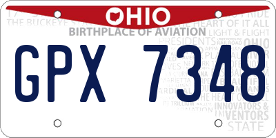 OH license plate GPX7348