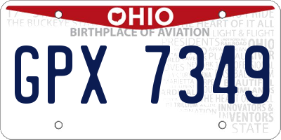 OH license plate GPX7349
