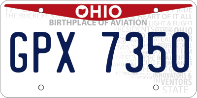 OH license plate GPX7350