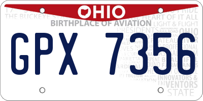 OH license plate GPX7356