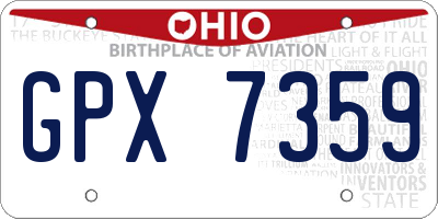 OH license plate GPX7359