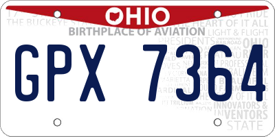 OH license plate GPX7364