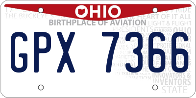 OH license plate GPX7366