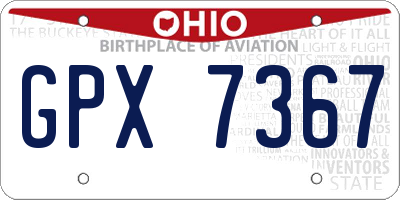 OH license plate GPX7367