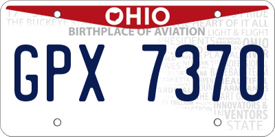 OH license plate GPX7370