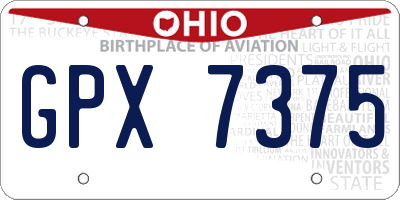OH license plate GPX7375