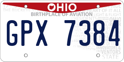 OH license plate GPX7384