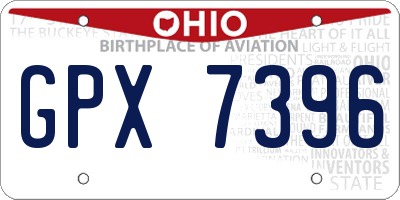 OH license plate GPX7396