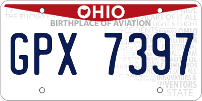 OH license plate GPX7397