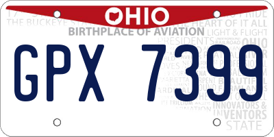 OH license plate GPX7399