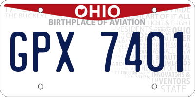 OH license plate GPX7401