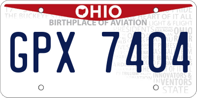 OH license plate GPX7404