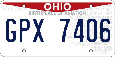 OH license plate GPX7406