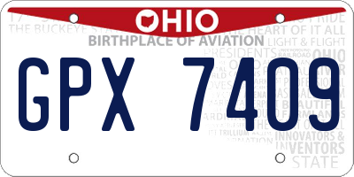 OH license plate GPX7409