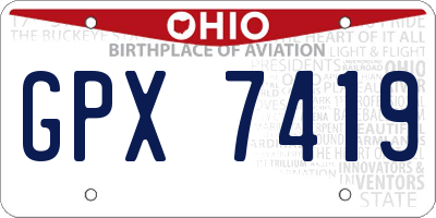 OH license plate GPX7419