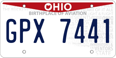 OH license plate GPX7441