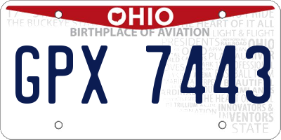 OH license plate GPX7443