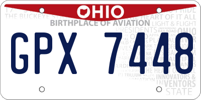 OH license plate GPX7448