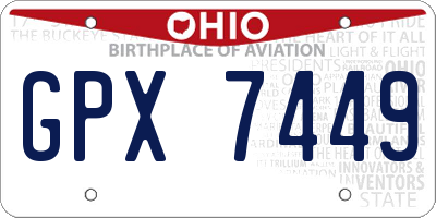 OH license plate GPX7449