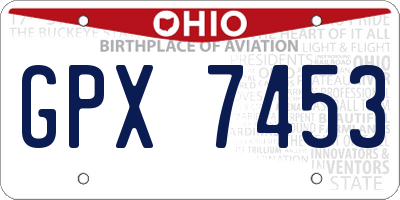 OH license plate GPX7453