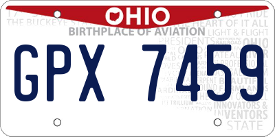 OH license plate GPX7459