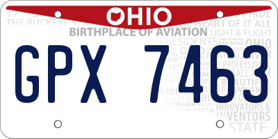 OH license plate GPX7463
