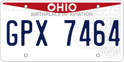 OH license plate GPX7464