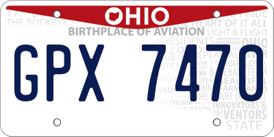 OH license plate GPX7470