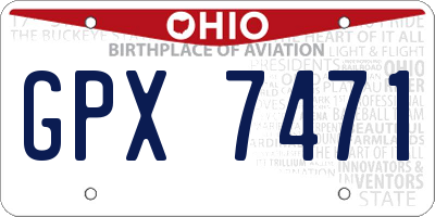 OH license plate GPX7471